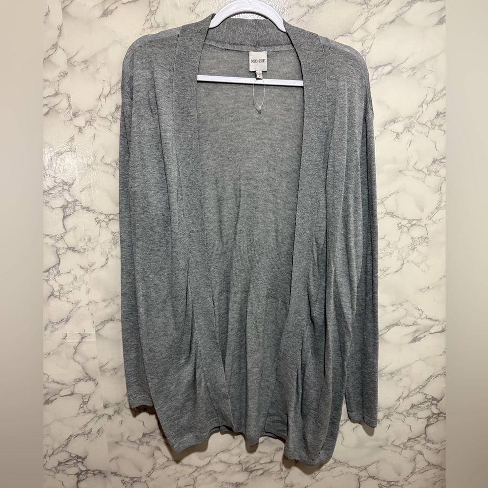 NEW NIC+ZOE Light Gray Women's Cardigan L